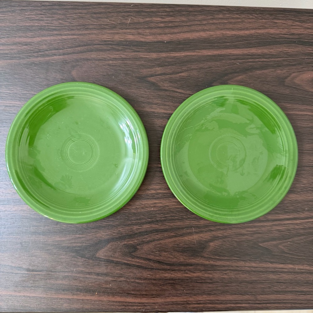 Vintage Fiesta Forest Green Bread Butter Plates 6.125” Set of 2 USA